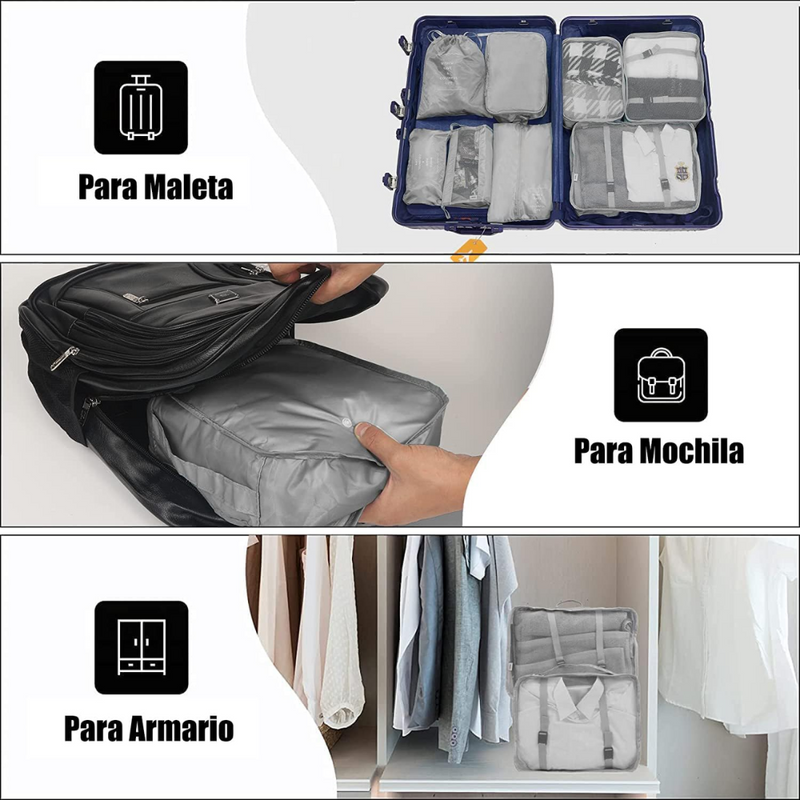 🧳🛫ENVÍO GRATIS Kit de 10 Organizadores para Ropa y Maleta